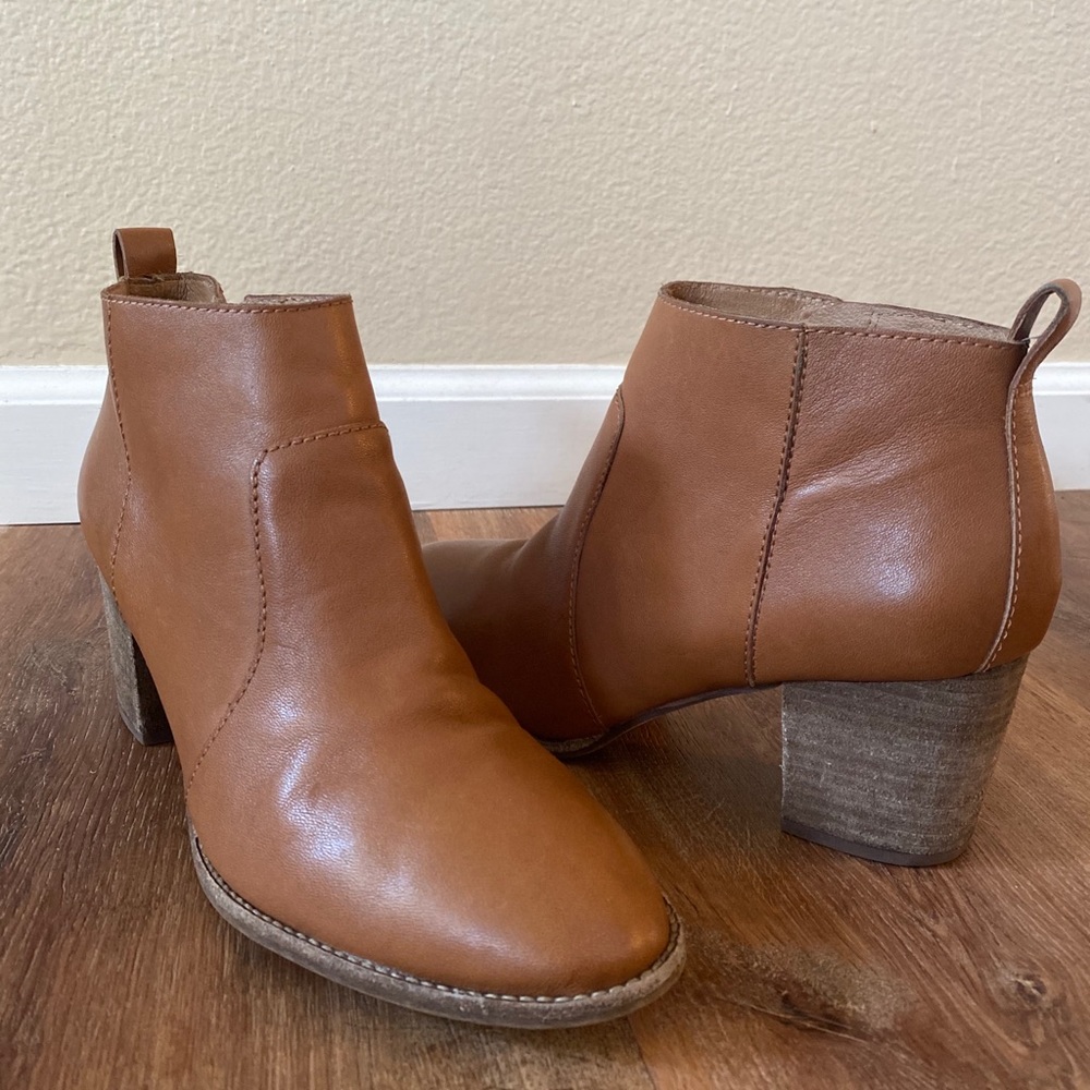 Madewell Brown Leather Booties G8025  Size  9